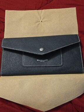 Borgasets Black Textured Envelope Wallet